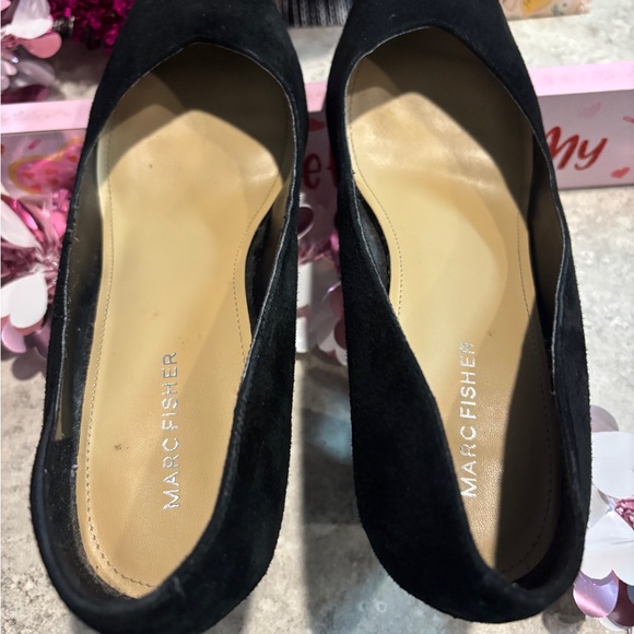 Marc Fisher Black Suede Heels - Picture 2 of 7